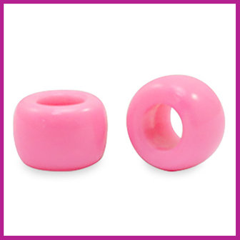 Acryl kraal rondel 9mm bubblegum pink