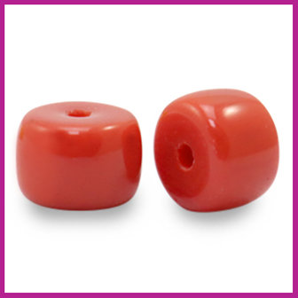 Glaskraal rondel 8mm crimson red