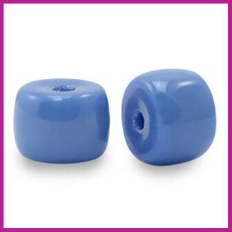 Glaskraal rondel 8mm princess blue