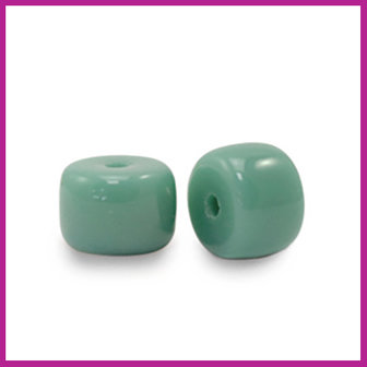 Glaskraal rondel 6mm sea green