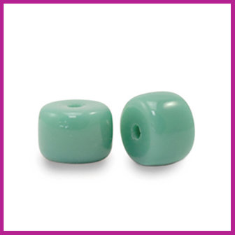 Glaskraal rondel 6mm malachite green