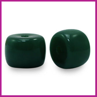 Glaskraal rondel 8mm dark green