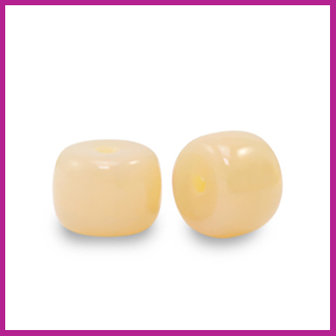 Glaskraal rondel 6mm yellow peach