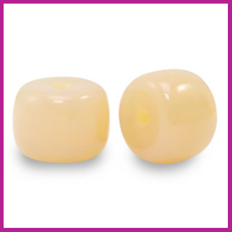 Glaskraal rondel 8mm yellow peach