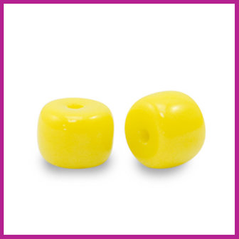 Glaskraal rondel 6mm yellow