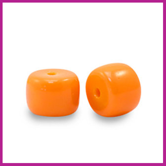 Glaskraal rondel 6mm orange