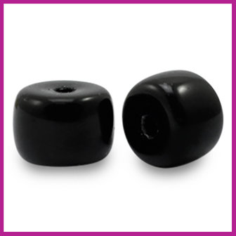 Glaskraal rondel 8mm black