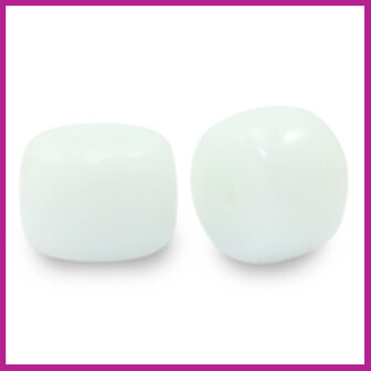 Glaskraal rondel 8mm white