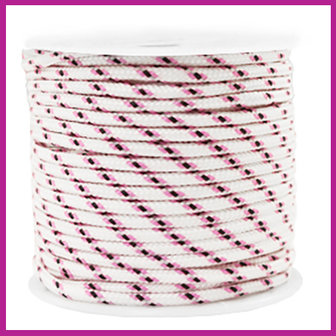 Maritiem koord 2mm white pink