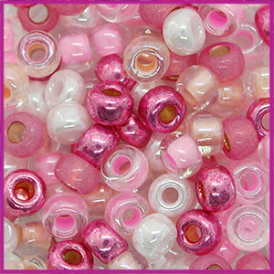 Miyuki rocailles 6/0 mix pink party