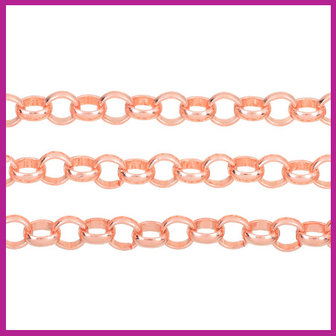 Metalen jasseron &Oslash;4mm schakel rosegold