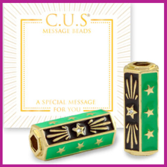 C.U.S sieraden message bead stars green