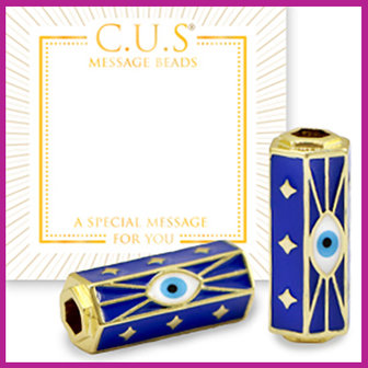 C.U.S sieraden message bead evil eye blue