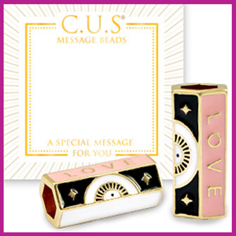 C.U.S sieraden message bead &quot;love&quot; black