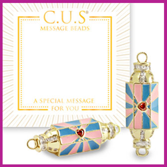 C.U.S sieraden message bead tussenstuk hearts turquoise