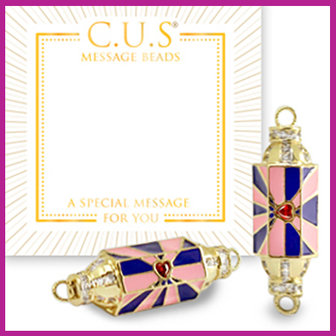 C.U.S sieraden message bead tussenstuk hearts blue