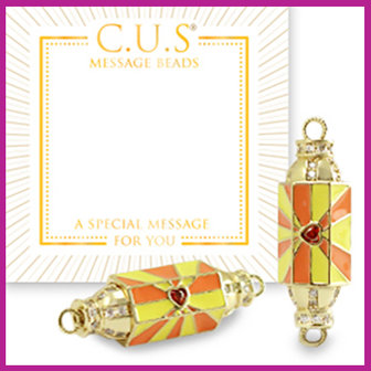 C.U.S sieraden message bead tussenstuk hearts yellow
