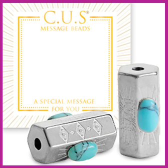 C.U.S sieraden message bead rvs &quot;love&quot; zilver