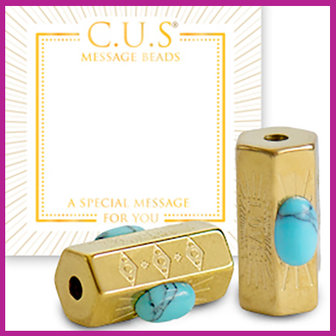 C.U.S sieraden message bead rvs &quot;love&quot; goud