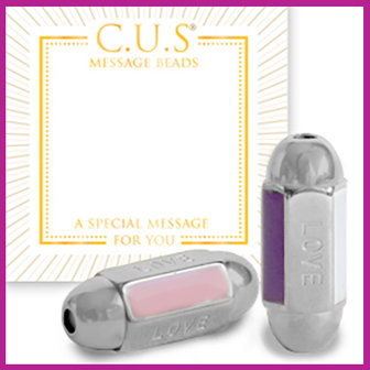 C.U.S sieraden message bead rvs &quot;love&quot; roze zilver