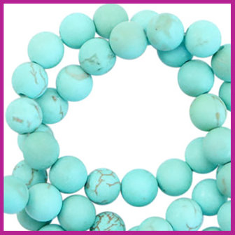 Howliet Turquoise blue matt rond &Oslash;6mm