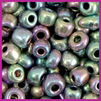 Rocailles 6/0 (4mm) metallic shine multicolour silver