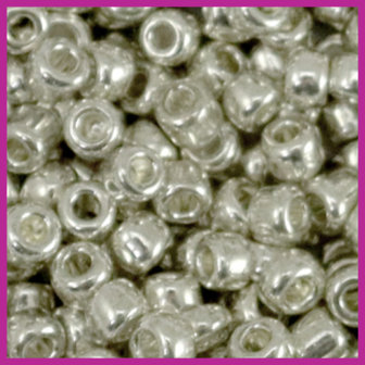 Rocailles 6/0 (4mm) metallic shine silver