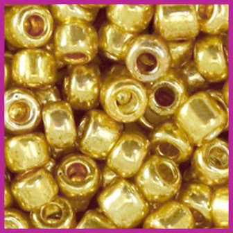 Rocailles 6/0 (4mm) metallic shine yellow gold