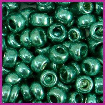 Rocailles 6/0 (4mm) metallic shine ocean green