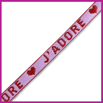 Lint met tekst &quot;j&#039;adore&quot; purple-warm red 