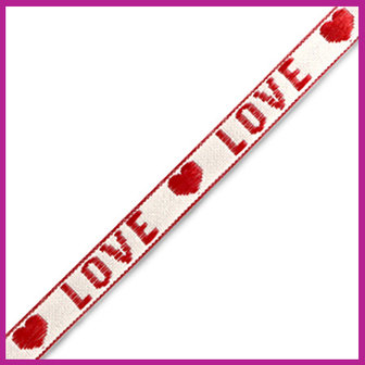 Lint met tekst &quot;love&quot; white-red