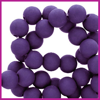 Acryl kraal mat rond 6mm dark purple