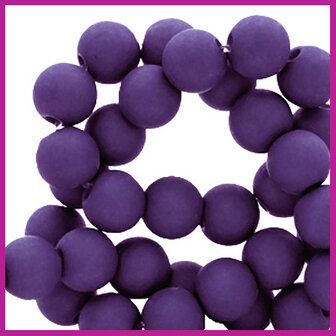 Acryl kraal mat rond 8mm dark purple