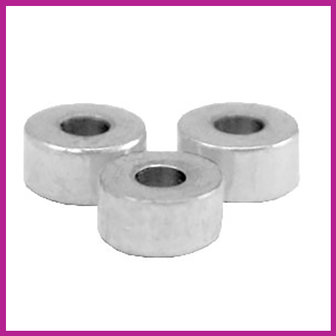 RVS stainless steel kralen disc plat 4mm zilver