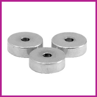 RVS stainless steel kralen disc plat 6mm zilver