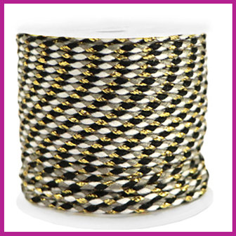 Trendy koord gevlochten 2mm gold black