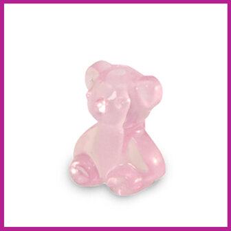 Resin kraal mini gummy bear pink