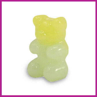 Resin kraal gummy bear greenish yellow