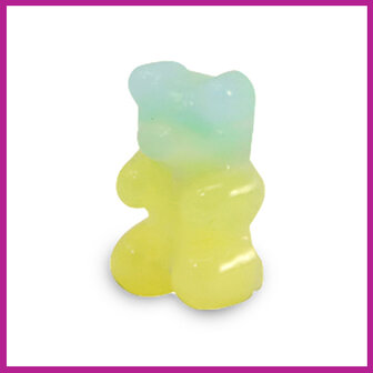 Resin kraal gummy bear turquoise yellow