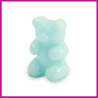 Resin kraal gummy bear light turquoise blue