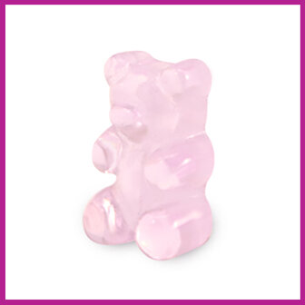Resin kraal gummy bear light pink