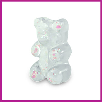 Resin kraal gummy bear glitter transparant