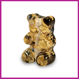 Resin kraal gummy bear glitter gold black