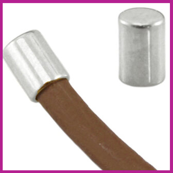 DQ metaal eindkap tube voor 5mm draad antiek zilver