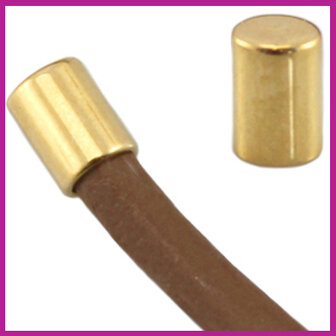 DQ metaal eindkap tube voor 5mm draad goud