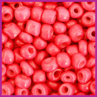 Rocailles 6/0 (4mm) neon coral red