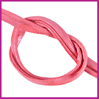 Stitched elastisch lint Ibiza pink metallic