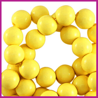 Acryl kraal shiny rond 6mm bright yellow