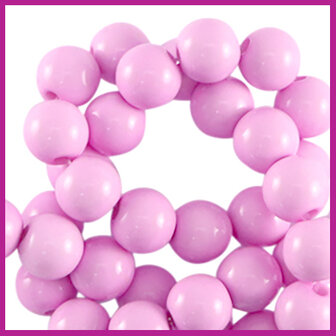 Acryl kraal shiny rond 6mm pretty pink