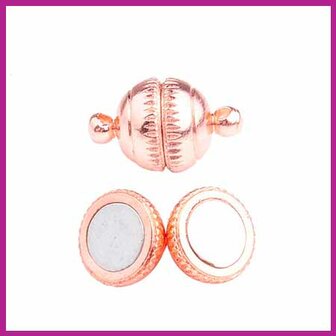 Metaal magneetslot bol 8mm rosegold